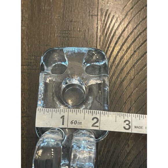 Vintage Clear Hand Blown Glass Ram Figurine Candle Holder MCM Aries Zodiac - Picture 9 of 9